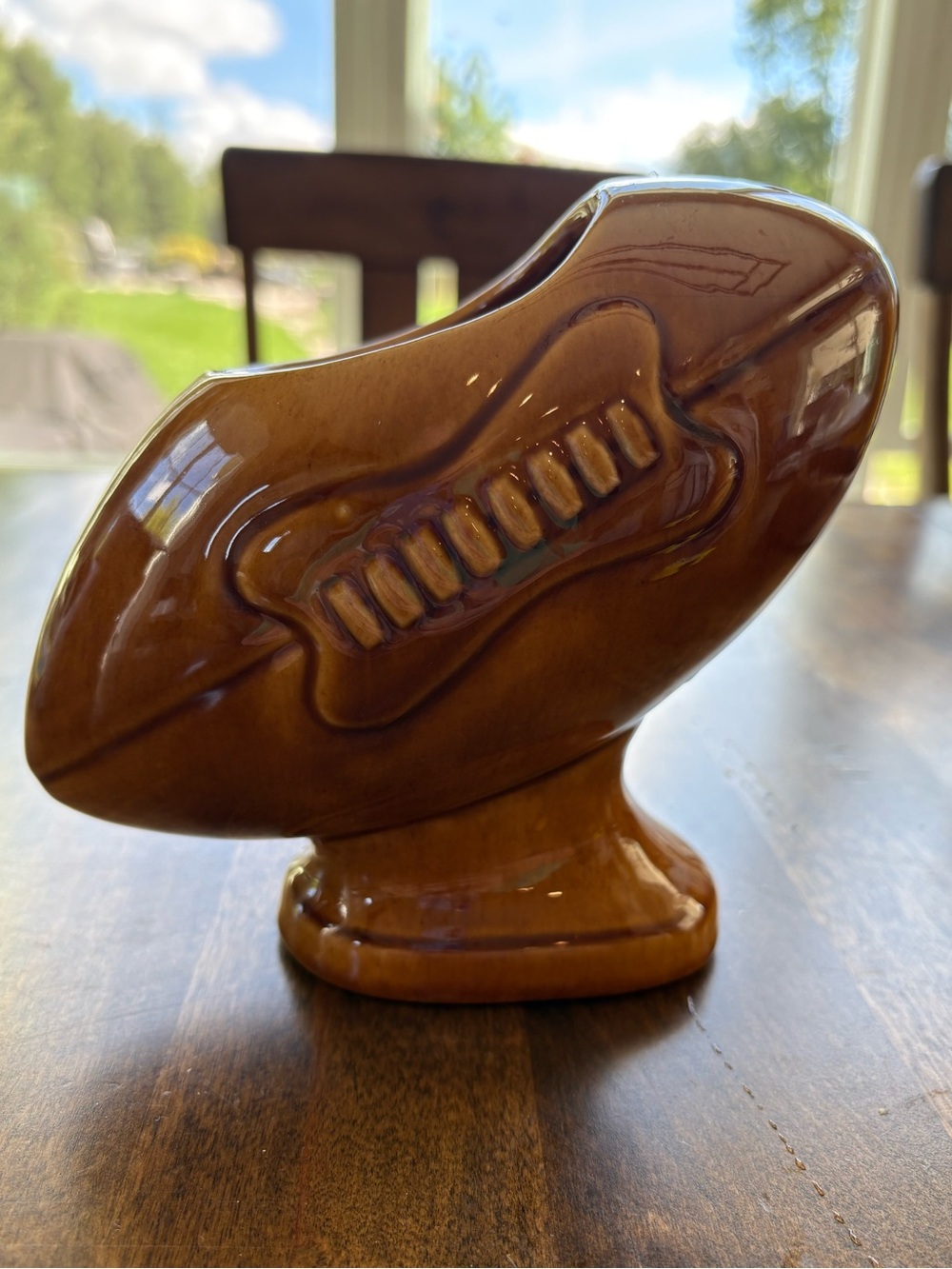vintage Haeger Pottery Ceramic Football Planter (Model #340)